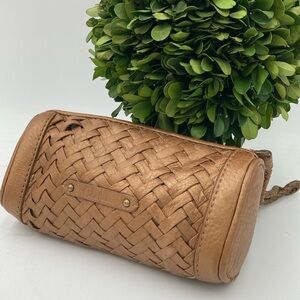 Cole Haan Woven Leather Cosmetic Bag
